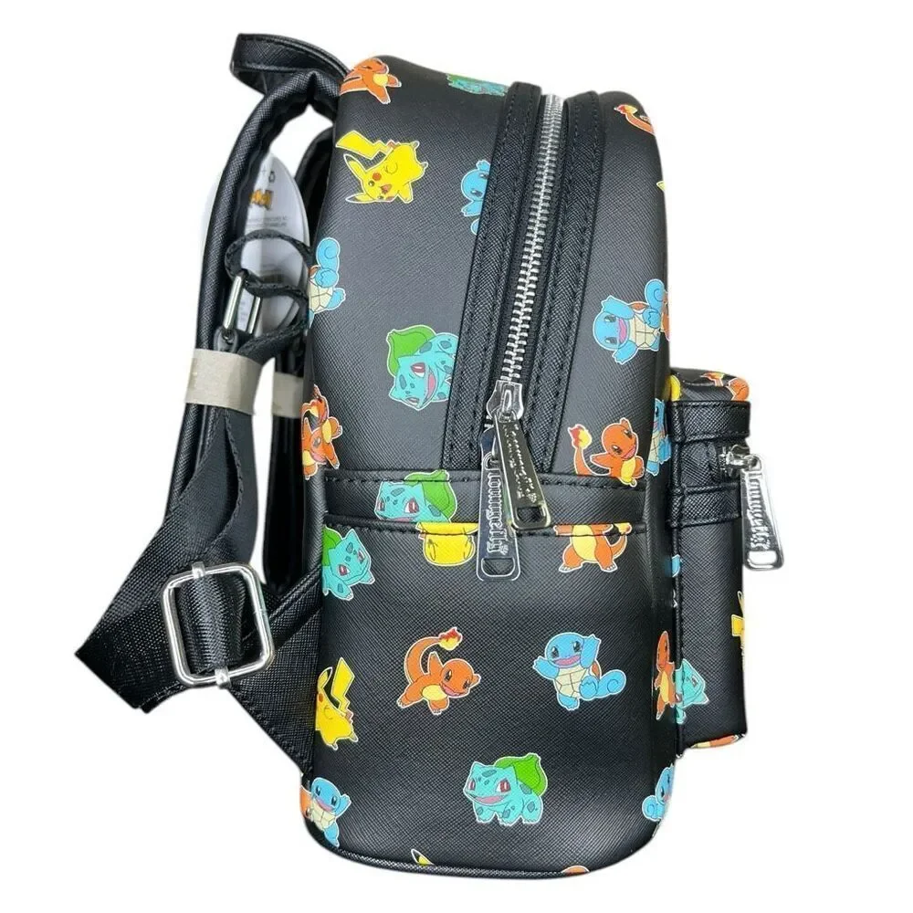 NEW Loungefly CL Exclusive Pokémon Starters Black Mini Backpack